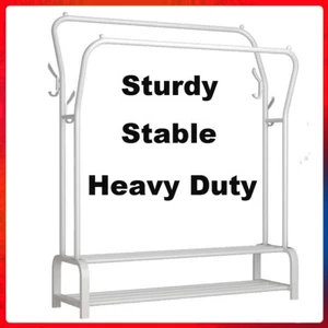 Garment Rack Sturdy Clothes Organizer Double Rails Clothing Hanger Heavy Duty US - Picture 1 of 13
