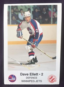 1988-89, Original Winnipeg Jets, Police, Kinsmen, Hockey Card, #2 Dave Ellett