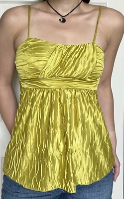 VTG 90s BWEAR Chartreuse Longline Tank Top SM Mcbling Fairycore Euphoria Core - Image 1 of 4