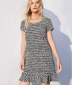 Nuevo sin etiquetas Vestido de Seda Granate Hill Olivia Blanco Negro Para Mujer 8 Volantes Silencioso Lujo - Imagen 1 de 18