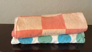 Sun Squad Terry Bath Beach Towels Assorted Cotton Towels Set of 2 Brand New - Picture 1 of 5