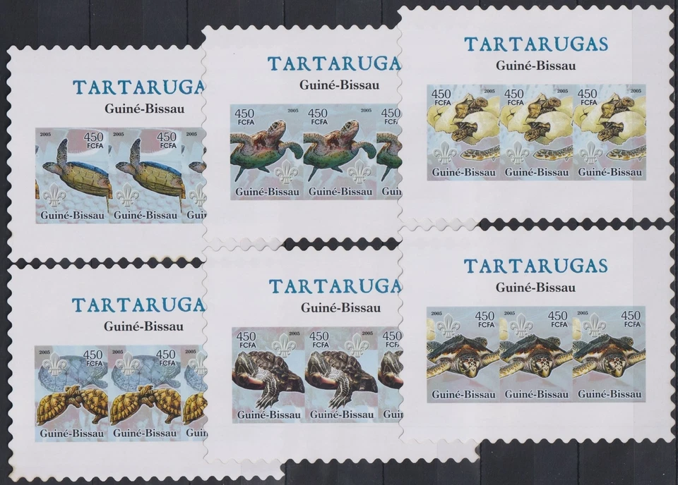 ST105I3. Guinea-Bissau - MNH - Animals - Turtles - 2005 - Sheets of 3 - Imperf - Image 1 of 1