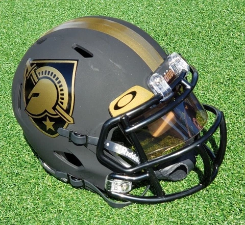 ARMY WEST POINT BLACK KNIGHTS CONCEPT FOOTBALL MINI HELMET MATTE BLACK +VISOR Cover