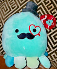 Squishmallows 8” Eiko Teal Mustache Octopus 2023 Valentine heart NWT Kellytoy❤🐙