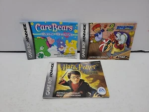 Lot 3 Care Bears Rocket Power Harry Potter Manuals Nintendo Game Boy Advance GBA - Picture 1 of 8