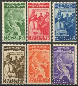 Vatican Series 1935 - 6 Stamps / Legal Congress */MH - Picture 1 of 2