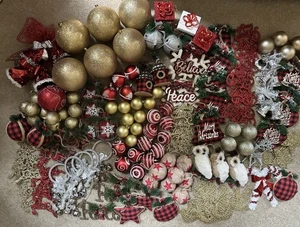 HUGE Farmhouse Rustic CHRISTMAS ORNAMENTS LOT~ over 150 pieces - Picture 1 of 24