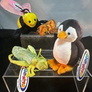 4- MARY MEYER FINGERPUPPEN PINGUIN BIENE AMEISE HEUSCHRECKE 2 NEU - Bild 1 von 5