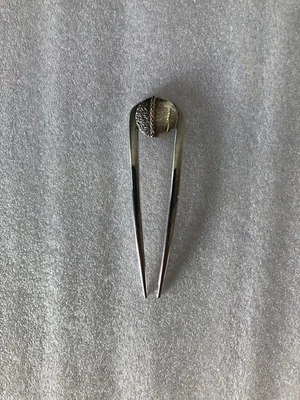 Vintage Jewelry 925 Sterling Silver on a 4.2” JIRIS  French U-Pin Hairpin #H43 - Image 1 of 4