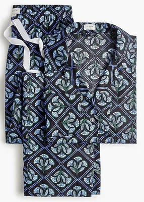 Nuevo con etiquetas Conjunto de Pijama J.Crew Talla M Mediano Negro Azul Vintage Peri Mult Para Mujer Foto 1 de 3