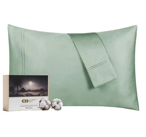 Luxury 100% Egyptian Cotton Pillow Cases Standard Size Set of 2, Hotel Cotton... - Picture 1 of 6