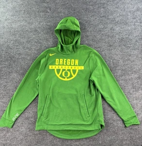 Oregon Ducks Hoodie Mens Large Green Yellow Nike Swoosh Logo Basketball NCAA - Picture 1 of 12