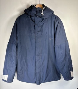 Chaqueta acolchada Nike para hombre azul medio 00s Y2K capucha extraíble - Imagen 1 de 16