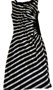 White and black striped sleeveless dress white house black market size 12 - Picture 1 of 15