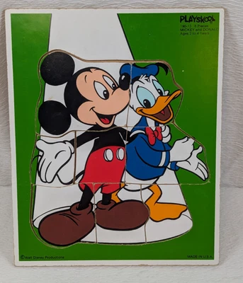 Vintage - Playskool Disney - Mickey and Donald - Tray Puzzle ~ 190-13 ~ 8 Pieces - Image 1 of 4