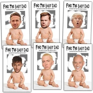 Baby Shower Games – Find the Dad Scratch Off Celebrity Cards, Multicolor  - Picture 1 of 5