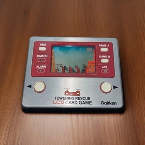 Towering Rescue LCD Card Game & Clock (Gakken Handheld, 1981) Tested & Working! - Picture 1 of 11