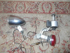 Vintage Bike West Germany UNION untested Dynamo + Front &Rear Light + Brackets - Picture 1 of 8