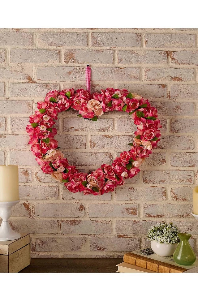 18'' Rose Heart Wreath by Valerie - Image 1 of 1