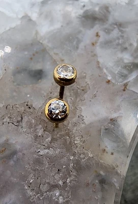 18k .750 Gold .14 ctw Diamond Natural Petit Post Stud Earrings Au 25190 - Image 1 of 4