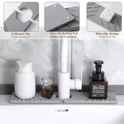Absorbent Diatomaceous Earth Mat For Faucet Splash Protection 40 by 10 cm - Image 1 of 4