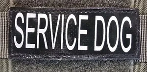 SERVICE DOG REFLECTIVE TAG PET POLICE ARMY TACTICAL HOOK PATCH VEST 1.5" X 4.0" - Picture 1 of 5