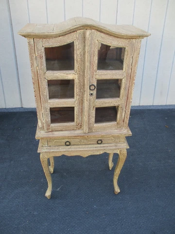 63592 Rustic Primative 2 piece Country Cabinet Curio Cover