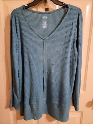 St John's Bay активный длинным рукавом бирюзовый пуловер тепловой рубашка большой - Изображение 1 из 4