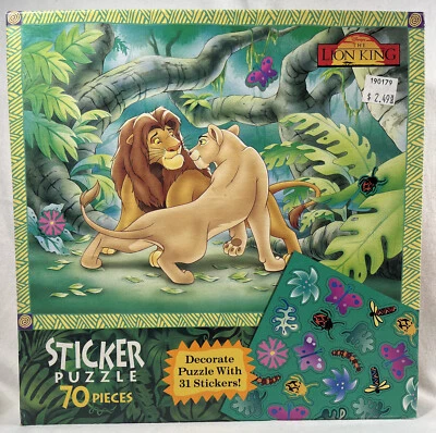 Vintage 1990's Disney’s The Lion King 70 Piece Sticker Puzzle - New In Box - Image 1 of 4