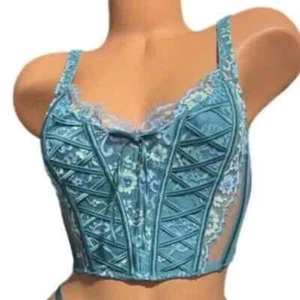 Reggiseno Victorias Secret Dream Angels corsetto stringato salvia nuovo - Foto 1 di 5