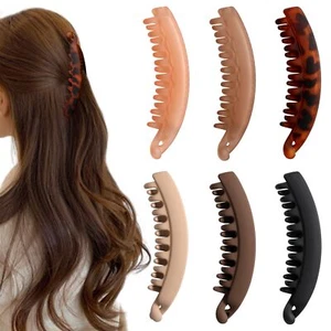 6 Pcs Large Non-Slip Banana Hair Clips for Women Thin Fine Thick Hair - Picture 1 of 7
