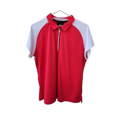 Camisa de Golf Slazenger Estilo Polo Mujer Pullover Talla XL 1/4 Cremallera Rosa Blanco Foto 1 de 4