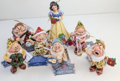 Disney Traditions Snow White & 6 Dwarfs Hanging Christmas Tree Showcase Figures - Image 1 of 4