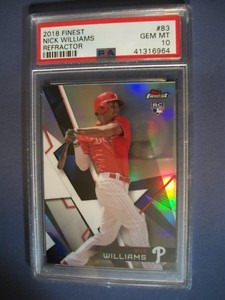 NICK WILLIAMS 2018 Topps Finest Refractor #83 PSA GEM MINT 10 RC Phillies