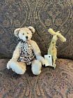 Sydney Marshall Safari Bear set with "Linny" Mohair Giraffe from REG. BEARS