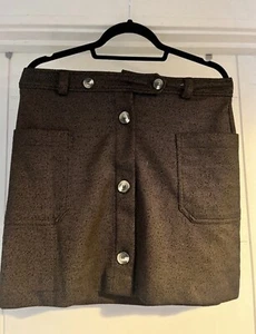 A-Line Button Front Skirt - Picture 1 of 2