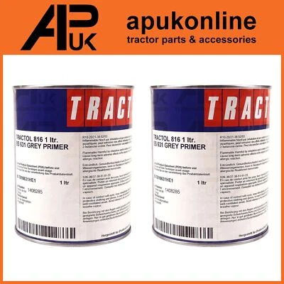 UN-BRANDED 2L Grey Undercoat Primer Tractol Paint for Massey Ferguson Gray Ford NH Tractor