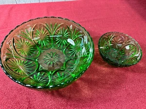 1960's Anchor Hocking Medallion Spearmint Green Chip & Dip - Picture 1 of 8