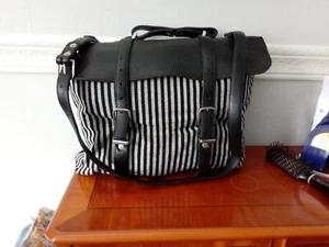 Steve Mono - Linen & Leather large satchel type bag - Picture 1 of 8