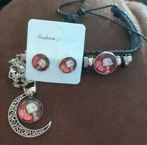 Demon Slayer: Charm Necklace, Earrings & Bracelet Set - Picture 1 of 8