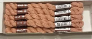 DMC Wool Embroidery Floss Broder Medicis Med Peach 8164 27.3yd Skein Lot of 9 - Picture 1 of 6