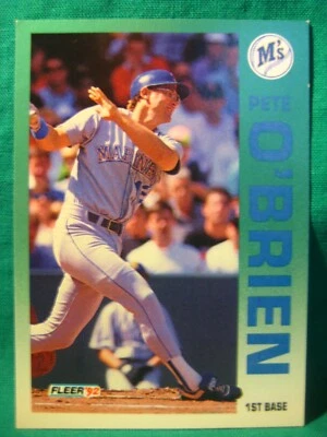 1992 Fleer #289-Pete O'Brien-Seattle Mariners - Image 1 of 2