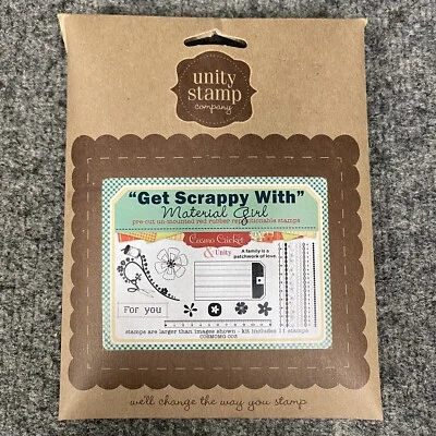 Unity Stamp Material Girl Cosmo Cricket Unmounted Rubber 11 Stamp Set Sewing EUC - Image 1 of 4