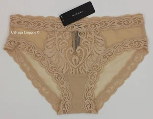 NWT NATORI 753023 "Feathers" Mesh w/Lace Hipster Panty, Beige ("Cosmetic") / 219 - Picture 1 of 5