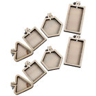  8 PCS Wooden Pendant Hand Embroidery Frame Mini Embroidery Frame