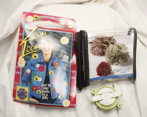 3 knitted pom pom/flower makers, and instructions, doodle loom, zoom loom - Picture 1 of 8