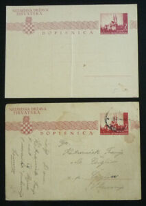 Croatia c1942 - NDH - WWII - 2 x Postal Stationery A1