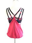 Lululemon No Limit Printed Tank Womens Size S Pink Open Wrap Back Strappy Top
