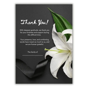 FiBei Greetings Funeral Thank You Card 002 - Picture 1 of 2