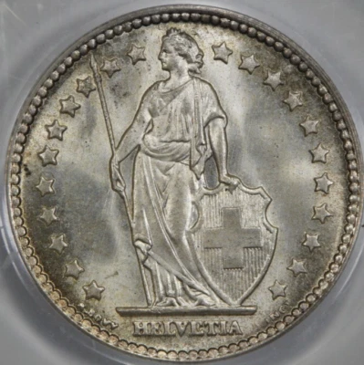 1939 B Switzerland 1 Franc PCGS MS66 OGH - Image 1 of 4